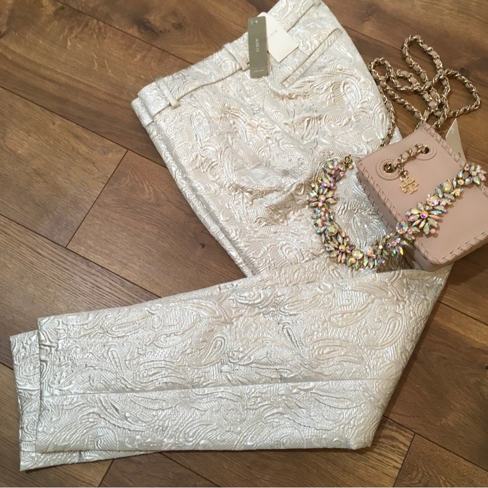 NWT J CREW BROCADE PEARLIZED PANTS - Picture 7 of 12